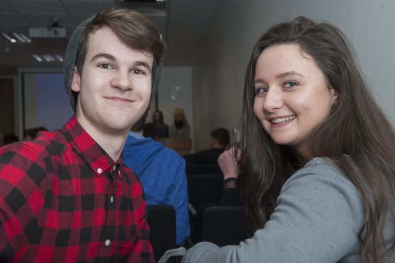 FREE PIC - NO REPRO FEE - Jan 23, 2016
Luke Quigley, Col. Chriost Ri and Leah Buckley, St. Angelas College who attended the HighTech TY - TechnoDen Innovation Competition 2016 which took place at the Tyndall National Institute in Cork.
Pic: Ger McCarthy