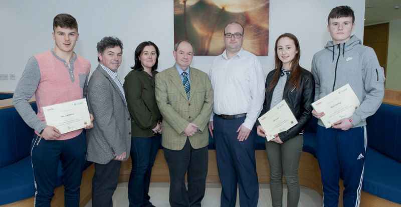 FREE PIC - NO REPRO FEE - Jan 23, 2016
Winners of the HighTech TY - TechnoDen Innovation Competition 2016 which took place at the Tyndall National Institute in Cork. From left: Kevin McMahon, Patrician Academy, Mallow; organiser Dr. Eamon Connolly, Cork E
