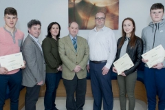 FREE PIC - NO REPRO FEE - Jan 23, 2016
Winners of the HighTech TY - TechnoDen Innovation Competition 2016 which took place at the Tyndall National Institute in Cork. From left: Kevin McMahon, Patrician Academy, Mallow; organiser Dr. Eamon Connolly, Cork E