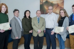 FREE PIC - NO REPRO FEE - Jan 23, 2016
Runners up in the HighTech TY - TechnoDen Innovation Competition 2016 which took place at the Tyndall National Institute in Cork. From left: Dominic Kjelsen, Scol Phobail, Bheara;  organiser Dr. Eamon Connolly, Cork