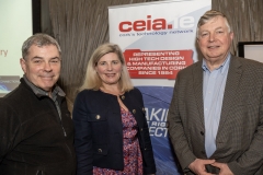 FREE PIC - NO REPRO FEE - Feb. 12, 2025Pictured at the 40th AGM of the CEIA at the Maryborough Hotel were, from left: Dr. Eamon Connolly, CEIA; Valerie Cowman, Cork Education & Training Board and Ernest Keeffe, MOOG.The CEIA represents ICT & Med-Tech companies in the Cork region working in accord with the Industrial Development Agency (IDA), Enterprise Ireland, the Cork Education Training Centre (formerly FAS), the Munster Technological University and University College Cork, to ensure a sophisticated technological infrastructure is in place to enable the industry to grow and prosper.Pic: Brian Lougheed