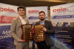 FREE PIC - NO REPRO FEE - Feb. 12, 2025Sean Coombes, (left) UCC who was presented with Electrical and Electronic Engineering  Graduate of the Year award  and Conor Coughlan, MTU who was presented with the Electrical and Electronic Engineering Best Level 8 Electronic Engineering Student of the Year award at the 40th AGM of the CEIA at the Maryborough Hotel.The CEIA represents ICT & Med-Tech companies in the Cork region working in accord with the Industrial Development Agency (IDA), Enterprise Ireland, the Cork Education Training Centre (formerly FAS), the Munster Technological University and University College Cork, to ensure a sophisticated technological infrastructure is in place to enable the industry to grow and prosper.Pic: Brian Lougheed