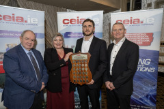 Feb. 9, 2026Pictured at the 41st AGM of the CEIA at the Maryborough Hotel were, University College Cork Electrical and Electronic Engineering Graduate of the Year, Ylber Sadiku of UCC receiving his award from Valerie Cowman, Cork ETB, with Kevin McCarthy, UCC (left) and Pierce McCormack, Chair of CEIA.The CEIA represents ICT & Med-Tech companies in the Cork region working in accord with the Industrial Development Agency (IDA), Enterprise Ireland, the Cork Education Training Centre (formerly FAS), the Munster Technological University and University College Cork, to ensure a sophisticated technological infrastructure is in place to enable the industry to grow and prosper.Pic: Brian Lougheed